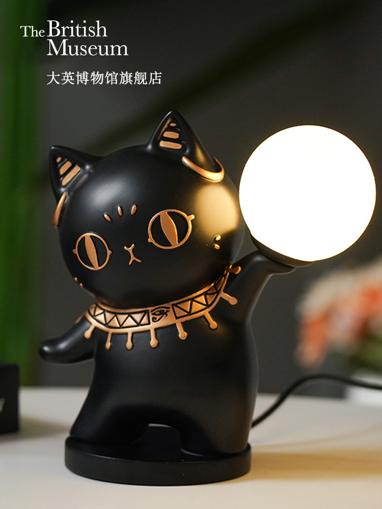 大英博物馆盖亚安德森猫举明灯氛围灯小夜灯家居摆件新年礼物女生