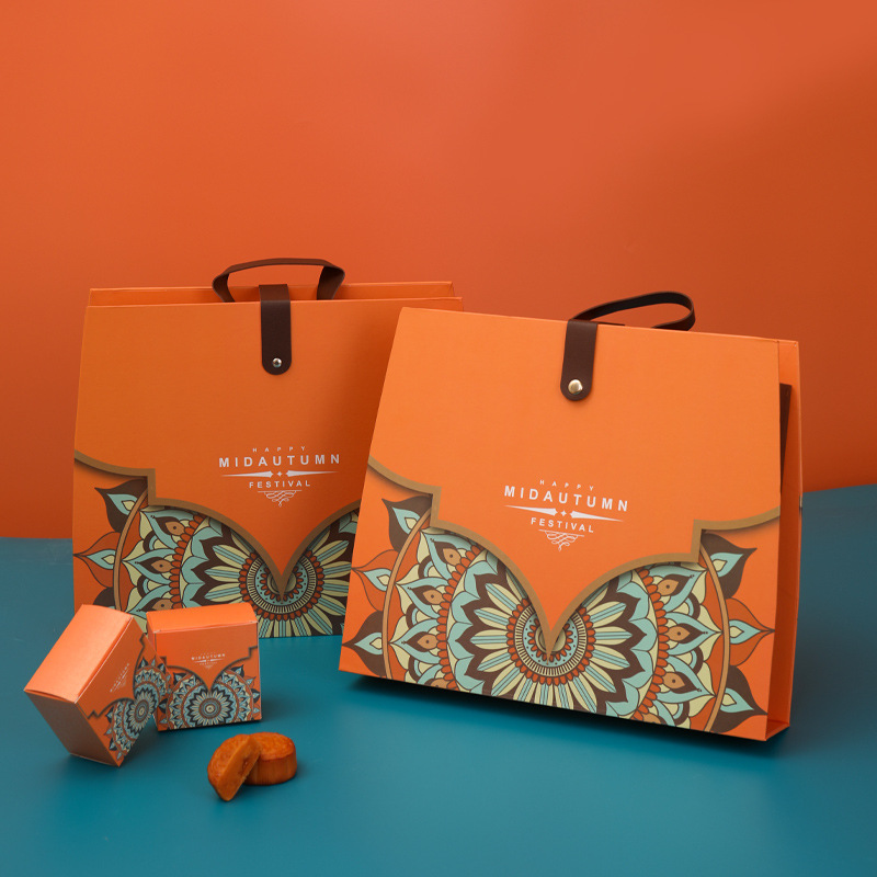 2022高档中秋礼盒月饼盒中秋外包装盒空盒创意折叠包装茶叶盒批发
