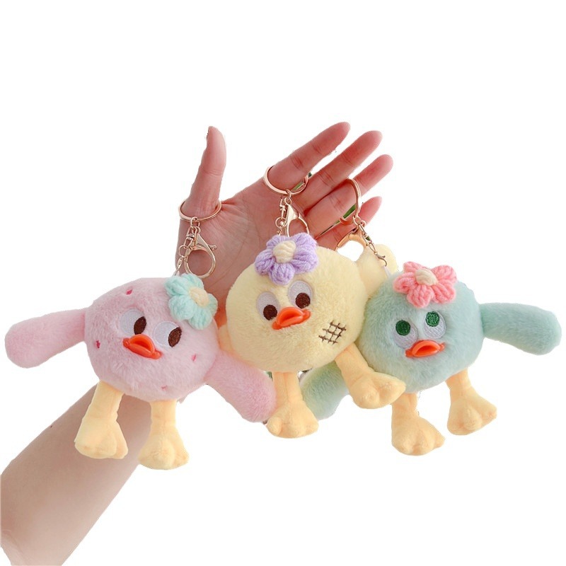 Internet Celebrity Cute Big Eye Monster Plush Toy Doll Chicken Pendant Cartoon Bird Bag Pendant Key Ring Baby