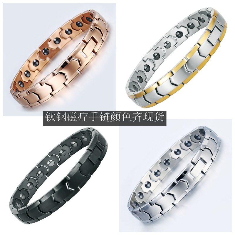 Dongguan Xingyu Popular Stainless Steel Ornament Bracelet Full Magnet Magnetic Health Energy Therapy Titanium Steel Bracelet for Men