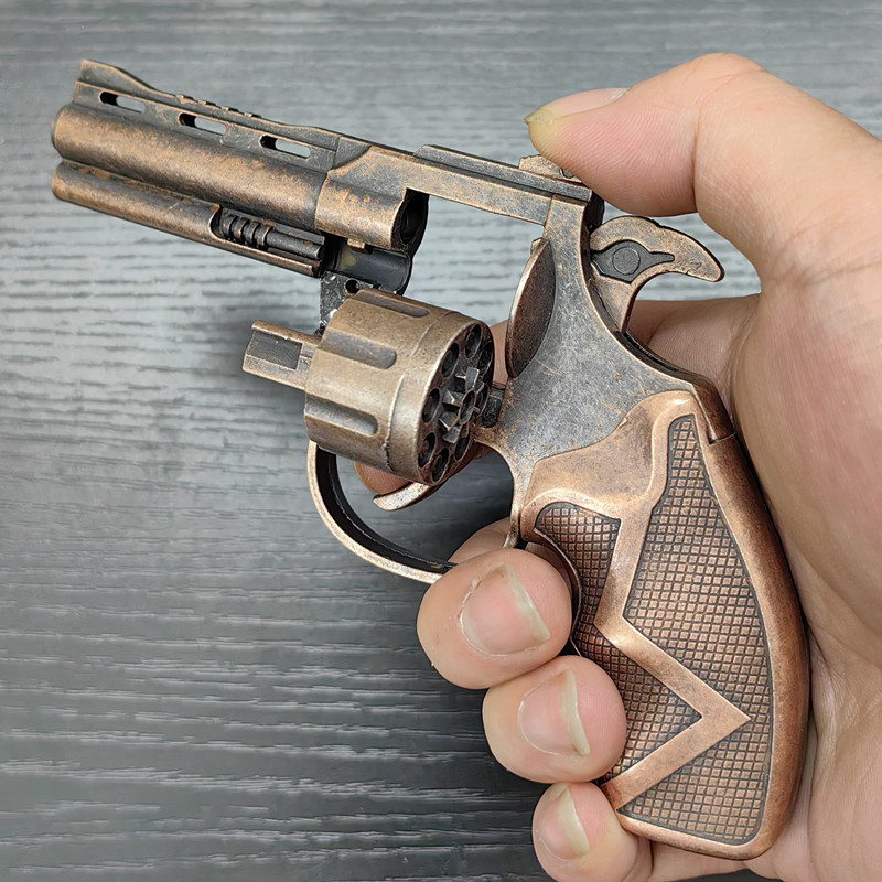 侧开左轮全金属砸炮枪砸响炮火柴枪专用纸炮砸响枪玩具景区礼品