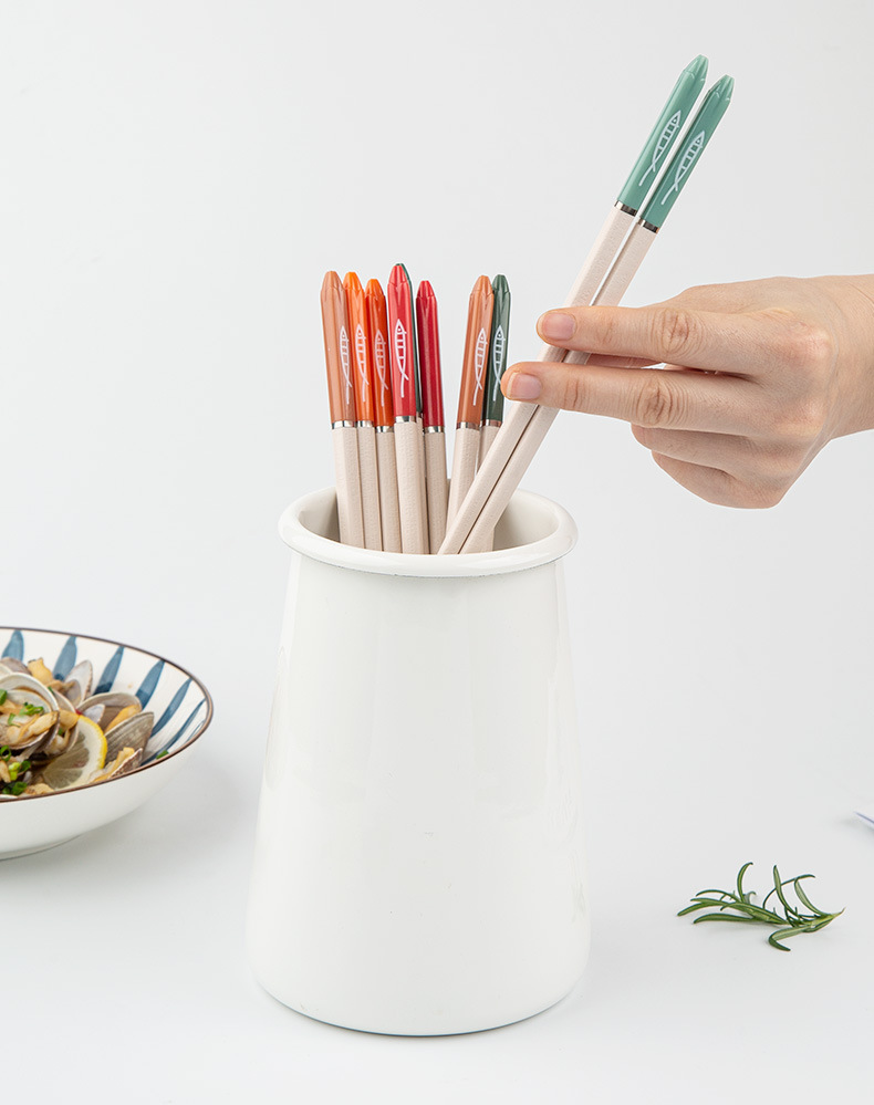 客满多合金筷子日式家用五色分餐筷子一人一筷社区团购批发餐具