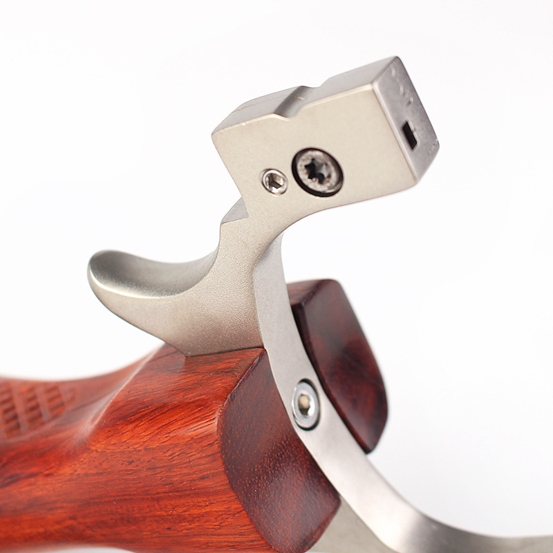 弓痴ttf钛合金弹弓紫檀木手柄不锈钢失手绳带瞄具