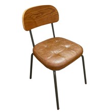 铁艺餐椅家用靠背椅子可折叠椅板凳商用成人凳子办公椅简易凳子皮