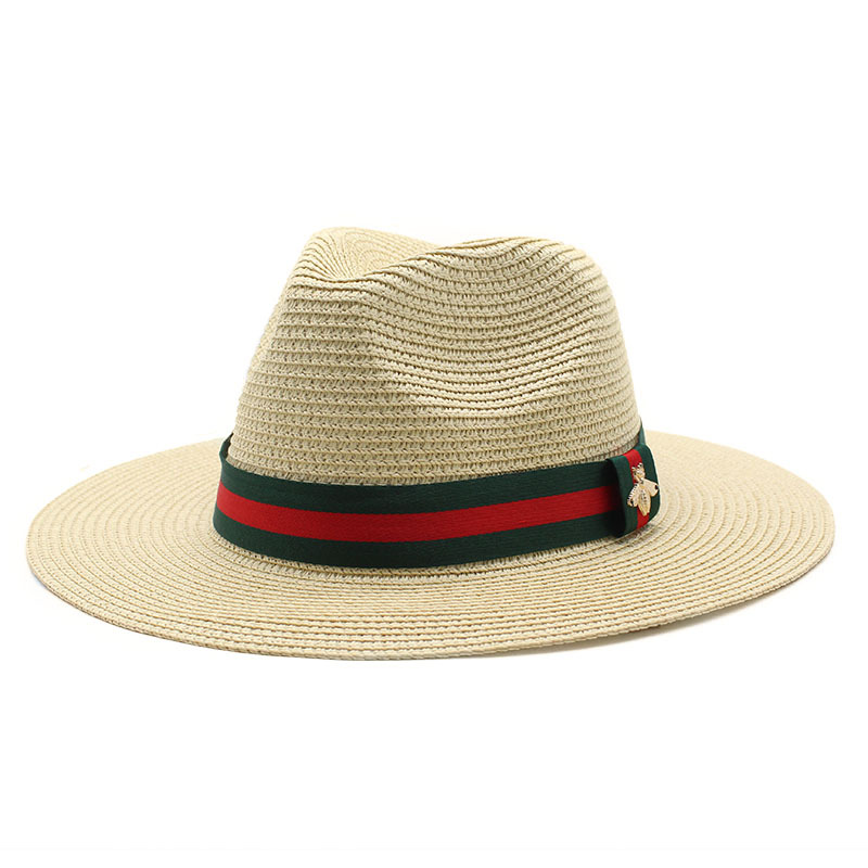 Summer Men's and Women's Sun Hat Panama Hat Straw Small Fresh Beach Seaside All-Match Sun-Proof Vacation Sunshade