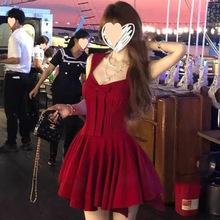 玫瑰人生辣妹纯欲风公主裙蝴蝶结千金感收腰显瘦生日礼服连衣裙