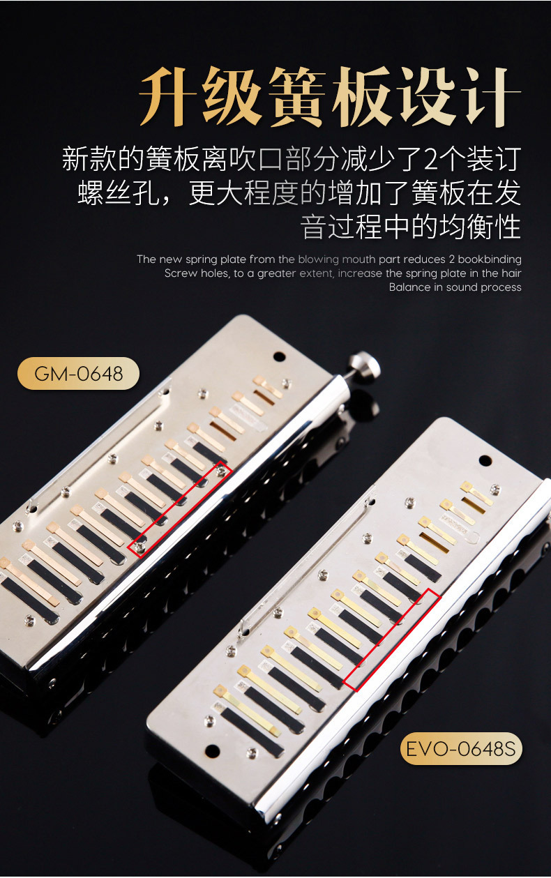 jdr嘉德瑞半音阶口琴12孔c调evo-0648s男士专业演奏级初学者儿童