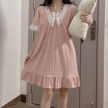 新款东南亚睡裙女春夏季短袖2022年新款韩版甜美睡衣连衣裙可外穿