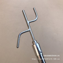 不锈钢无尖挑线搭钩 3m5m10米压花伸缩杆 加厚抄网竿子8mm口弯勾