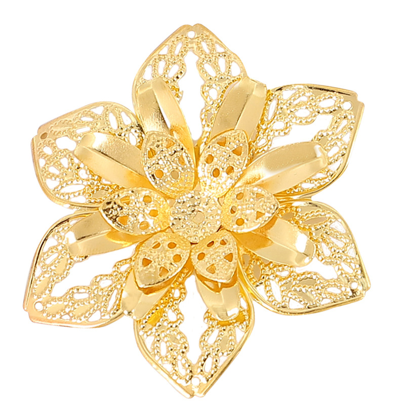 DIY Ornament Accessories Three-Dimensional Hollow Multi-Layer Flower Iron Laminate Ancient Bridal Hanfu Phoenix Coronet Circular Fan Material