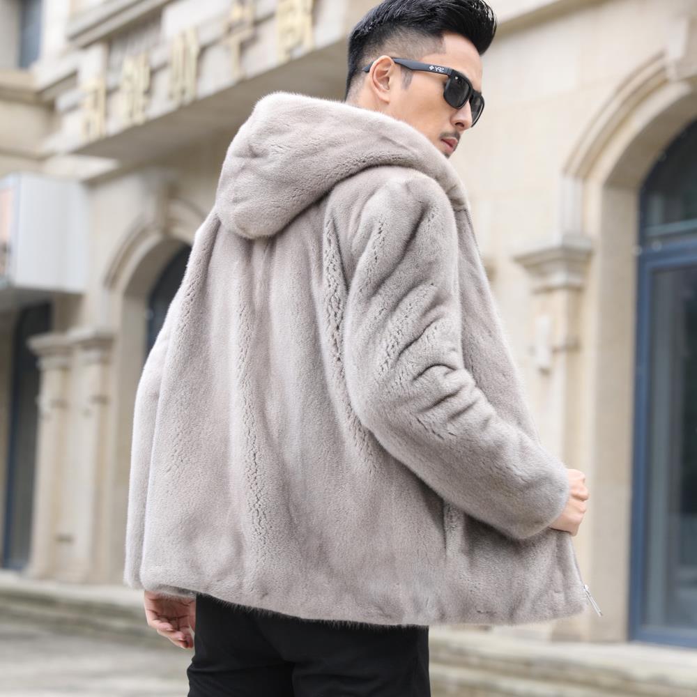 银兰进口貂皮大衣男款整貂真貂 男士水貂皮外套 反季清仓处理海宁