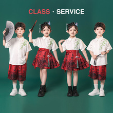 六一儿童表演出服中国风幼儿园诗歌朗诵大合唱毕业照服女童马面裙