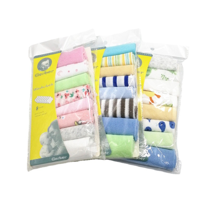Cross-Border Small Square Towel Baby Bibs Small Tower Baby Small Handkerchief Nursing Towel 8 Pack Baby Products Gifts