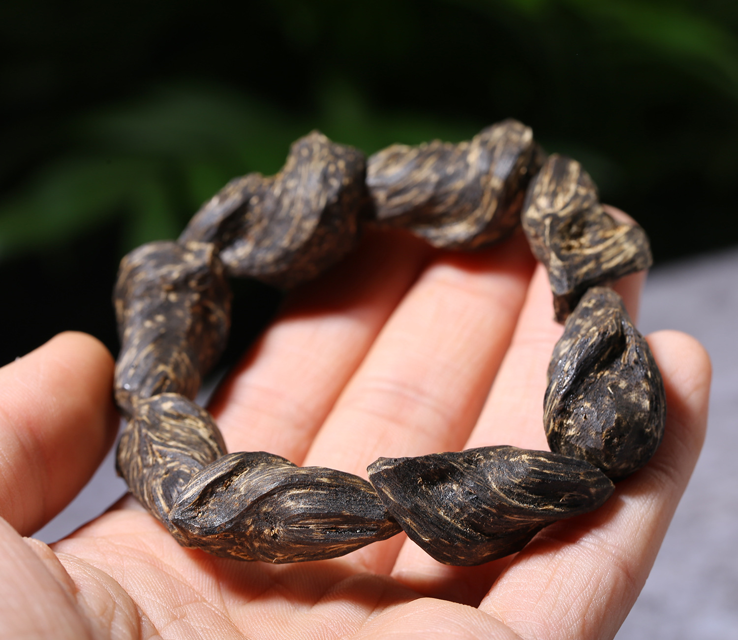 越南野生奇楠沉香手串随形高油百年老料沉水正区芽庄沉香男款高货