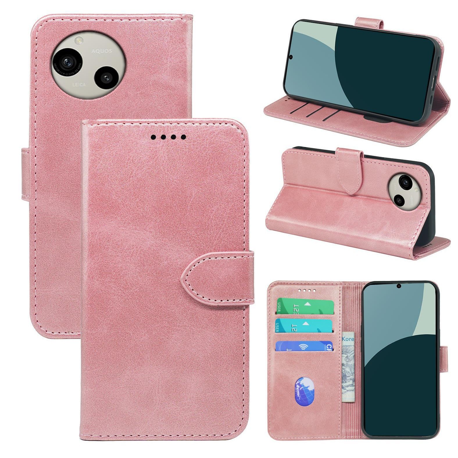 适用夏普Aquos Sense 9小牛皮前扣Sense8翻盖保护壳7手机皮套