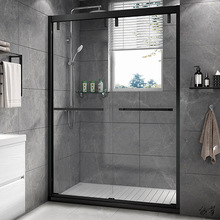 洗澡间玻璃门配件民宿一字型形淋浴玻璃卫生间洗澡房干湿分离