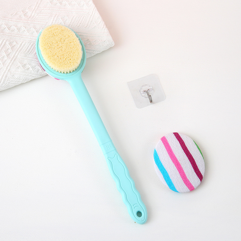 40cm Bath Brush Double-Sided Two-in-One Bath Back Rub Artifact Long Back Bath Gadget Back Scratching Back Rubbing Back