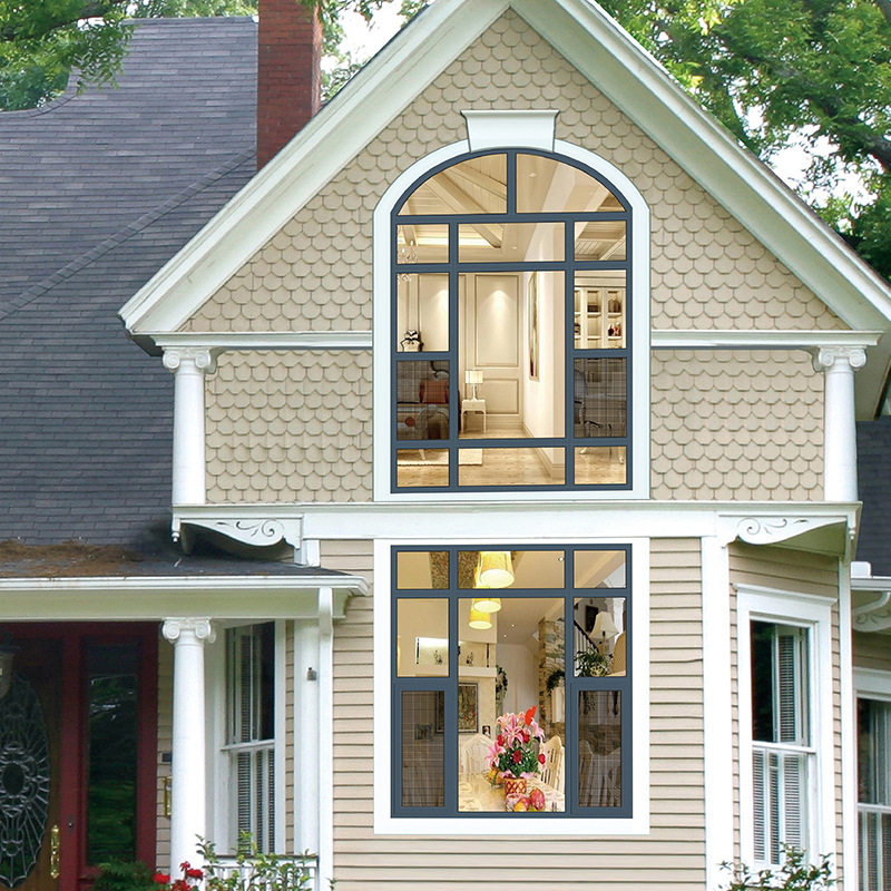 阳台断桥铝合金门窗防盗封阳台隔音窗户欧式铝合金落地平开窗制作