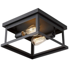 美式嵌入式方形吸顶灯创意复古工业风爱迪生铁艺灯厨房卧室亚马逊