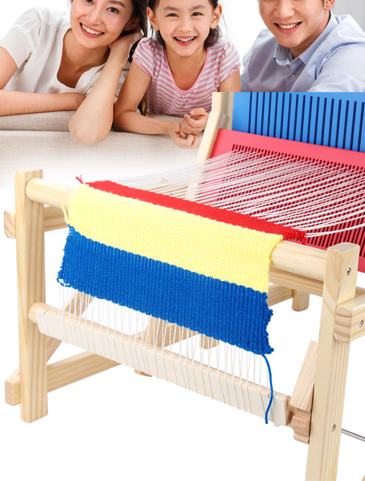 儿童织布机纺编织机迷你手工diy制作幼儿园区角材料女孩益智玩具