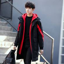 冬季男士韩版学生中长款加厚外套青少年羽绒棉高中生初中生棉服潮