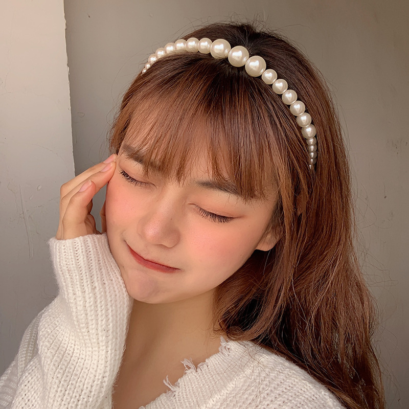 韩版公主珍珠发箍女ins网红少女头箍复古洗脸敷面膜压发超仙头饰
