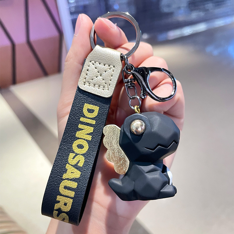 Nordic Style Creative Cut Dinosaur Keychain Pendant Couple Car Bag Small Pendant Cute Doll Key Chain