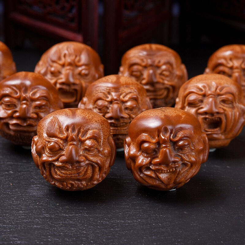 批发橄榄核手持十八罗汉印尼大核手串橄榄核雕文玩手把件34mm