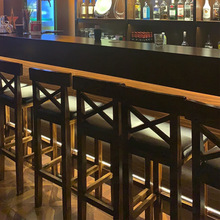 酒吧椅咖啡厅实木吧台椅家用简约高脚凳靠背椅子吧凳前台收银吧椅