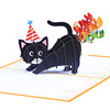 厂家供应弹出式立体趣味生日贺卡3D放彩虹屁的小猫搞笑生日卡片|ms