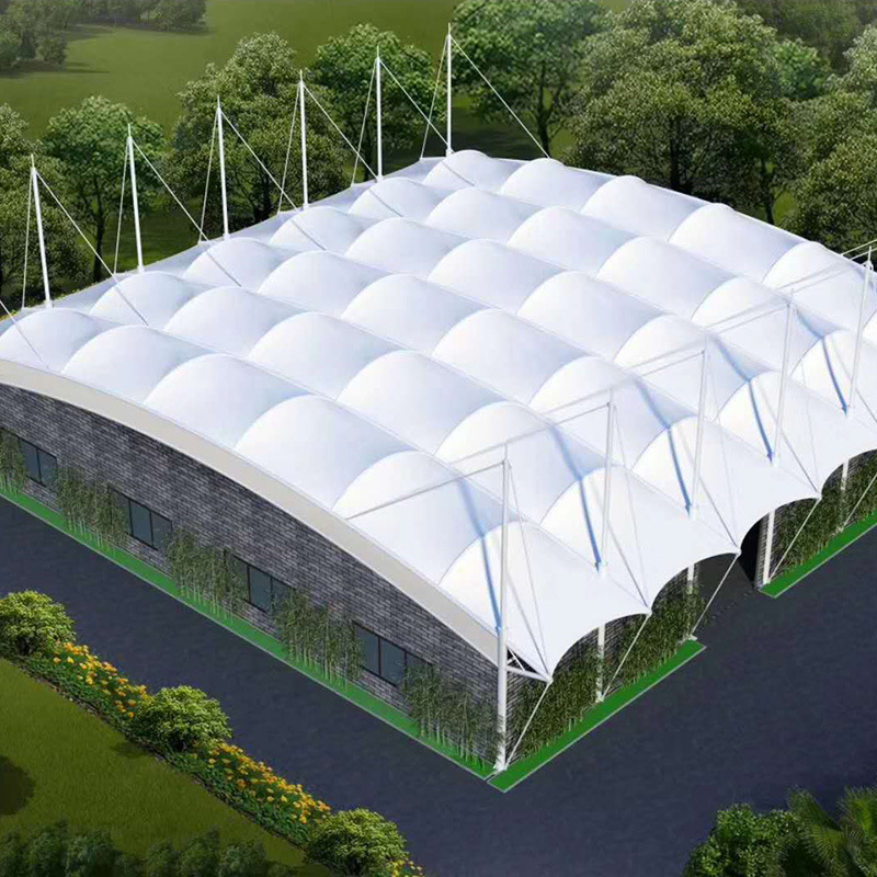 大型户外篮球体育场馆遮阳棚顶棚 篮球场膜结构棚张拉膜遮挡雨棚