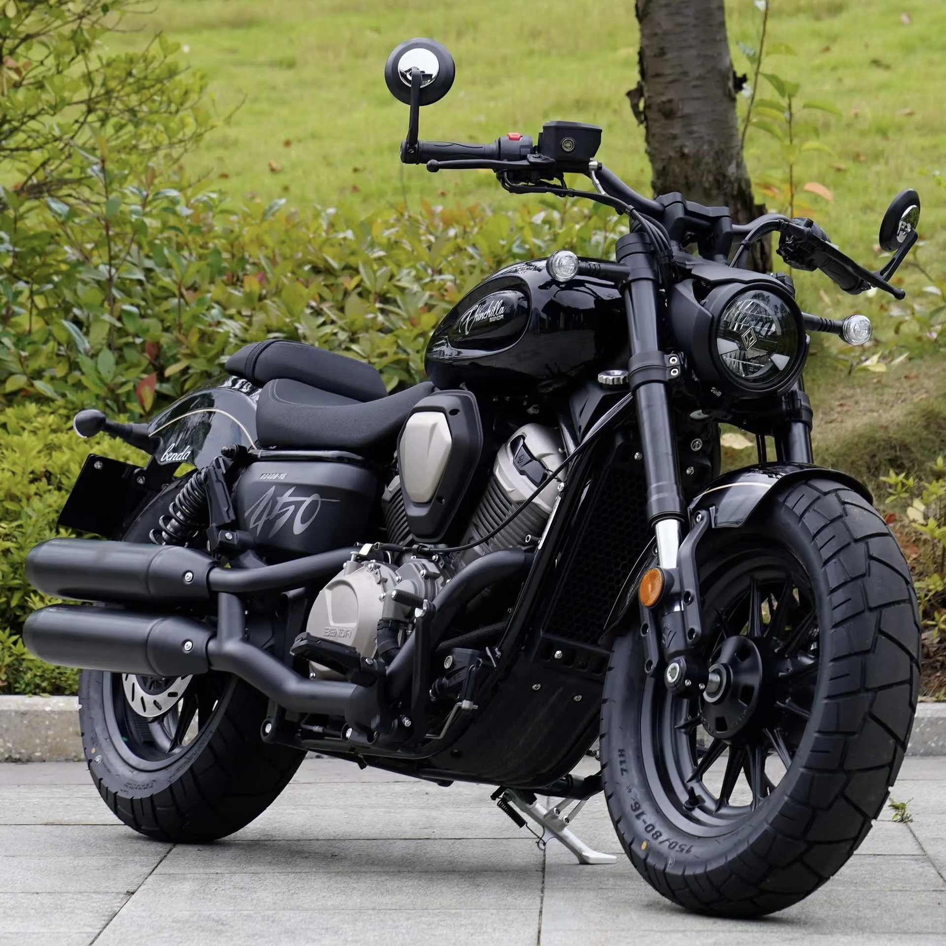 新款奔达金吉拉450拿破仑巡航太子v缸水冷电喷复古黑骑500摩托车