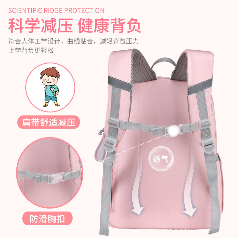Primary School Student Schoolbag Macaron Ins Wind Water Repellent Burden Reduction Spine Protection Foreign Trade Schoolbag Student Schoolbag