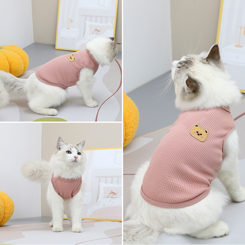 Pet Cat Clothes Chic Bear T-shirt Dog Clothing Casual Spring and Summer Cat Dog Clothes Wholesale Spot