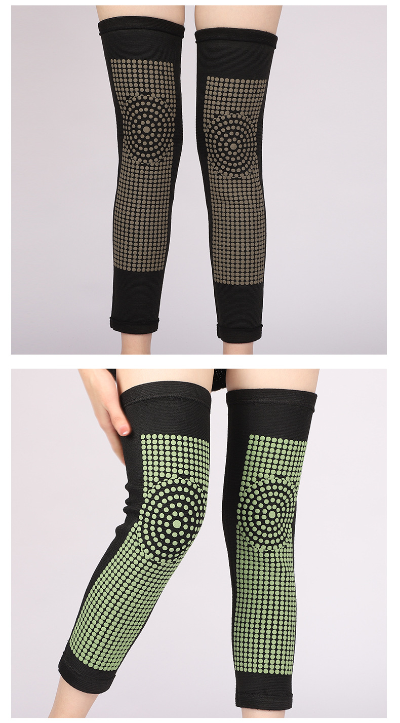 四面弹长款艾草理疗发泡自发热护膝男女老寒腿漆盖艾灸防寒护膝套