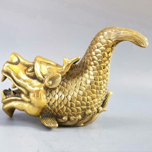 铜鸱吻铜鱼年年有余家居办公风水铜器工艺装饰摆件批发铜龙头鱼