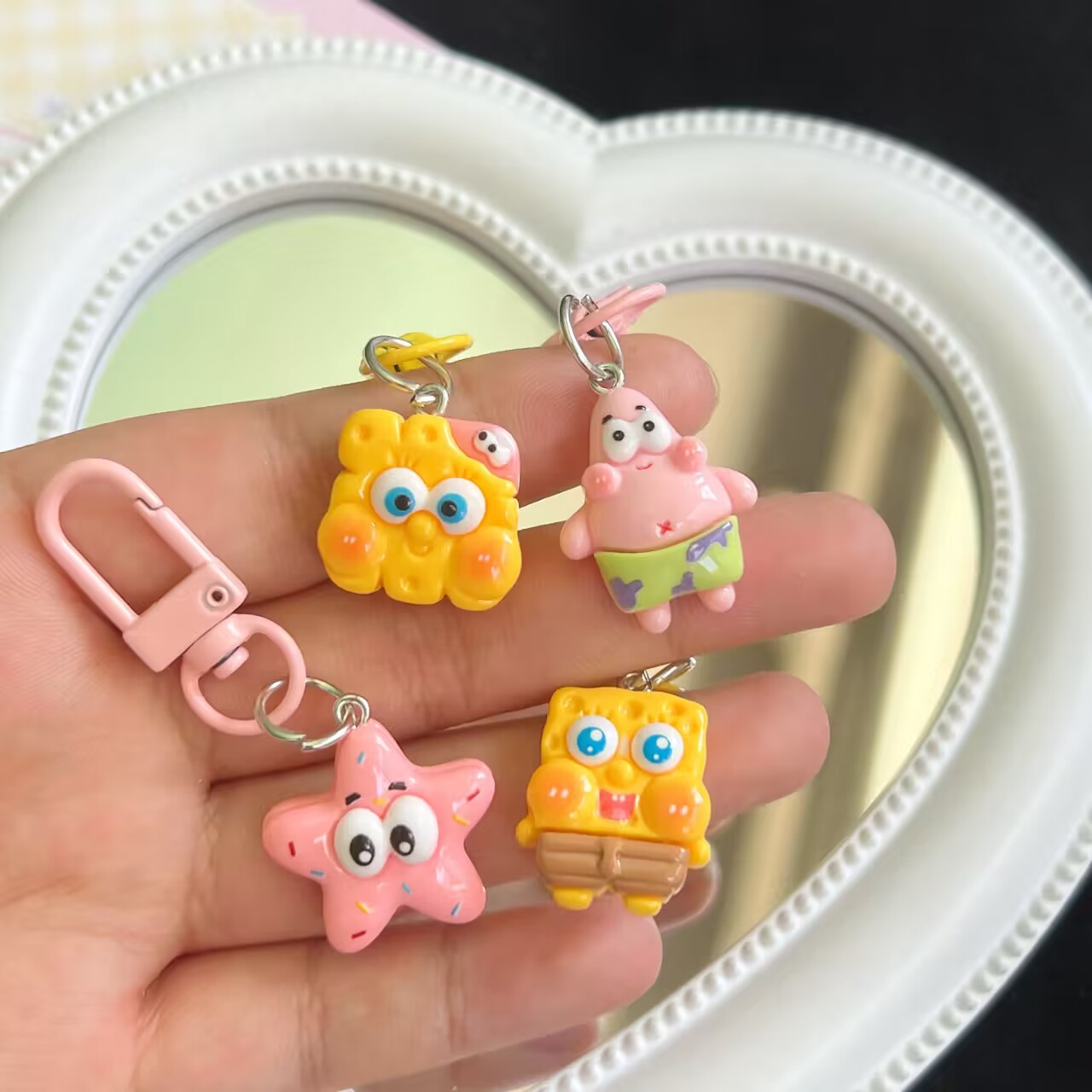 New% Sponge Baby Star Keychain Cute Cartoon Pendant Girl's Schoolbag Accessories Gift Girlfriends