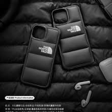 羽绒服北面适用iPhone15promax填充棉手机壳14promax充棉羽绒服13