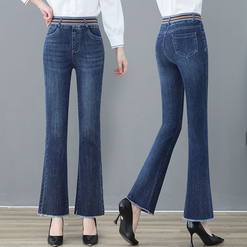 Cashmere Thickened Fleece-Lined Skinny Jeans for Women 2023 Autumn and Winter New High Waist Slimming Stretch Plump Girls Bell-Bottom Pants