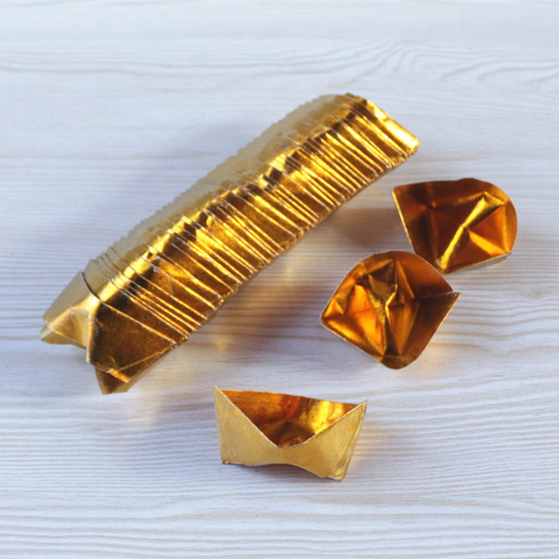 包邮金元宝手工折大号锡箔元宝锡箔纸烧纸元宝纸钱祈福用品500个