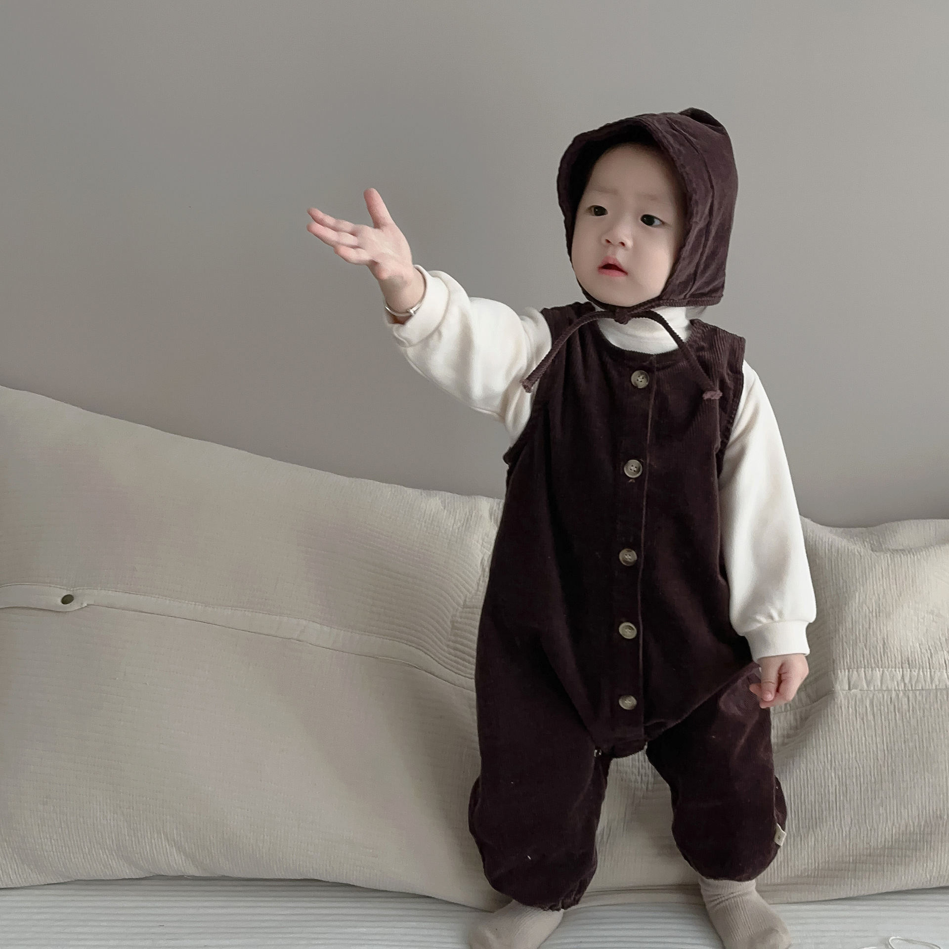 Baby Outing Clothes Spring Korean Style Children's Clothing Baby Undershirt Suspender Pants Two-Piece Boys' Spring Suit Baby Clothes