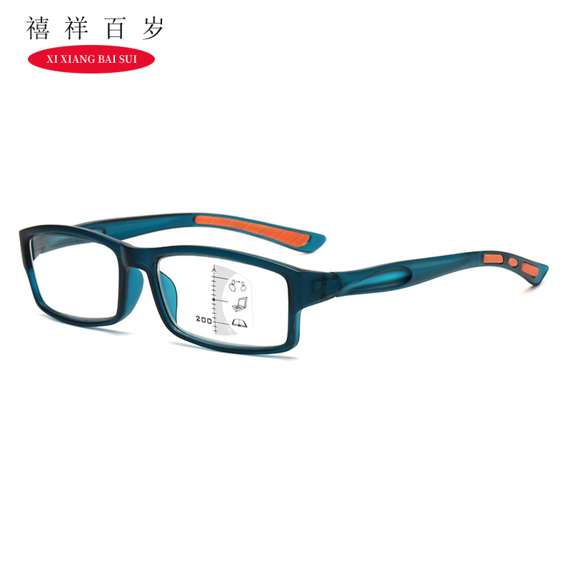 新款跨境多焦点防蓝光老花镜 男小框远近两用老花眼镜 老人阅读镜