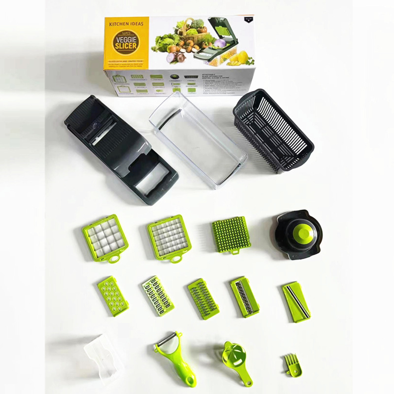 Multifunctional Chopper Artifact with Box Household Kitchen Potato Chipper Grater Dicer Cucumber