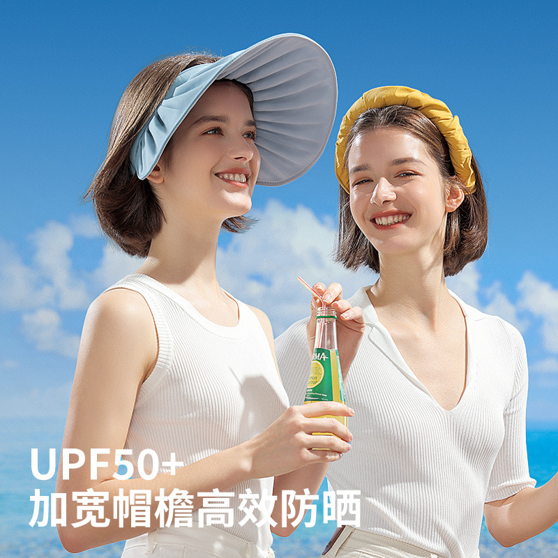 Summer Air Top Sun Protection Hat Women's Outdoor Beach Vacation Sun-Proof UV-Resistant Shell-like Bonnet Lightweight Breathable Xmz261