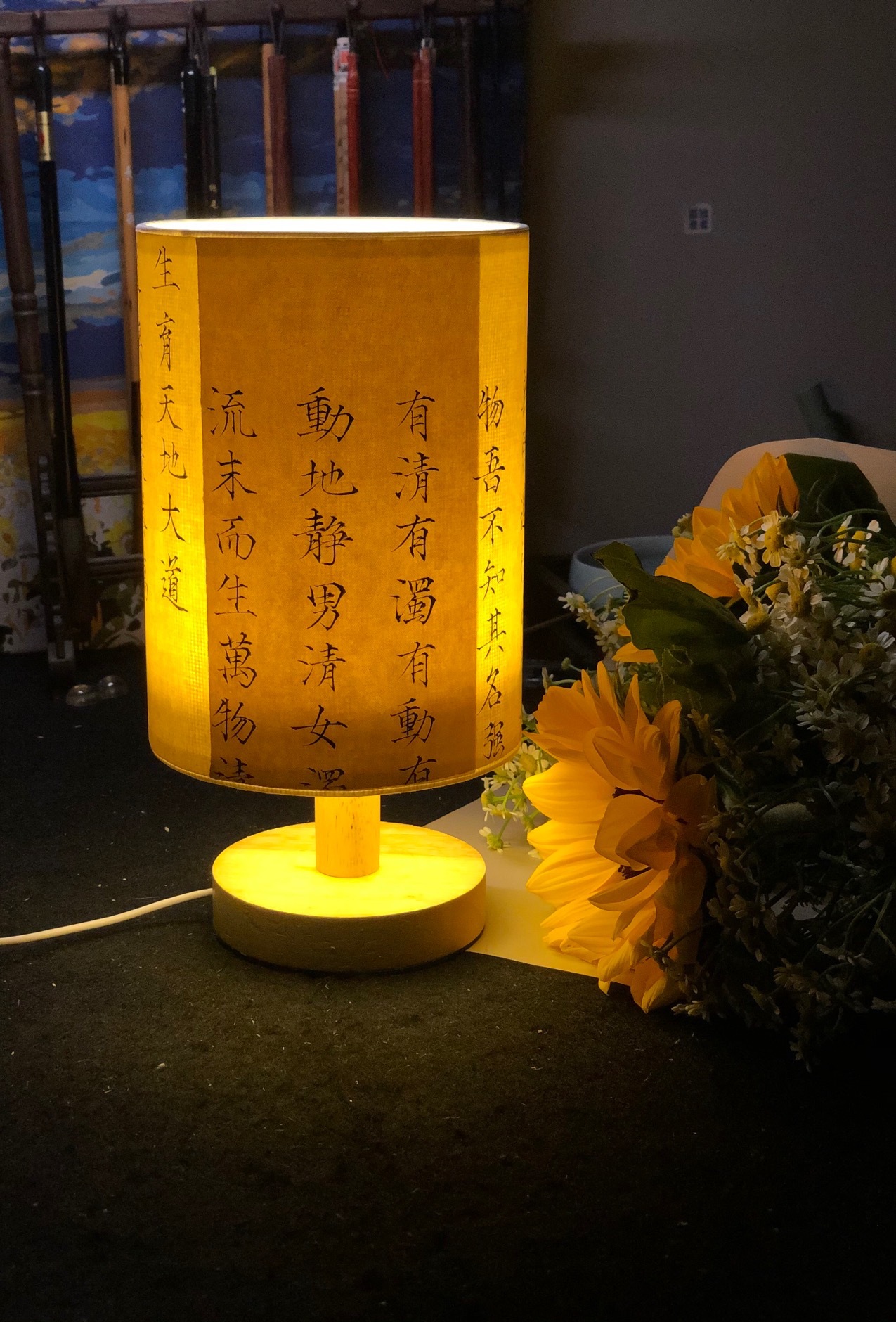 手写书法灯diyusb创意书法台灯网红拍照客厅卧室复古简约材料床头