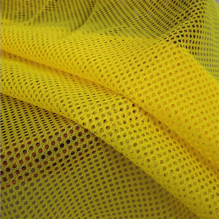 厂家批发定做全涤纶针织布 运动校服透气内衬面料网眼布