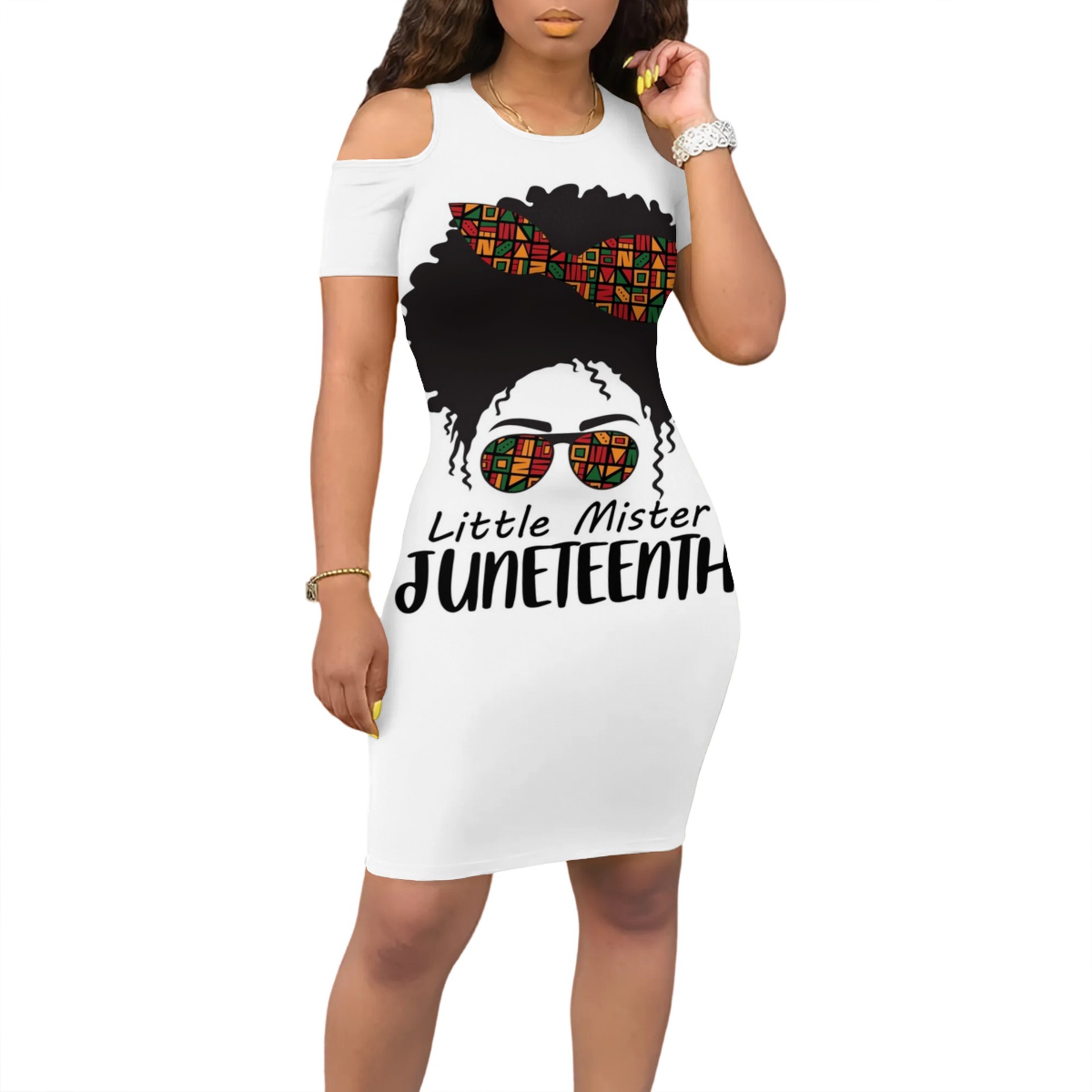 跨境女装欧美时尚女装气质休闲印花黑人连衣裙 a8014-阿里巴巴