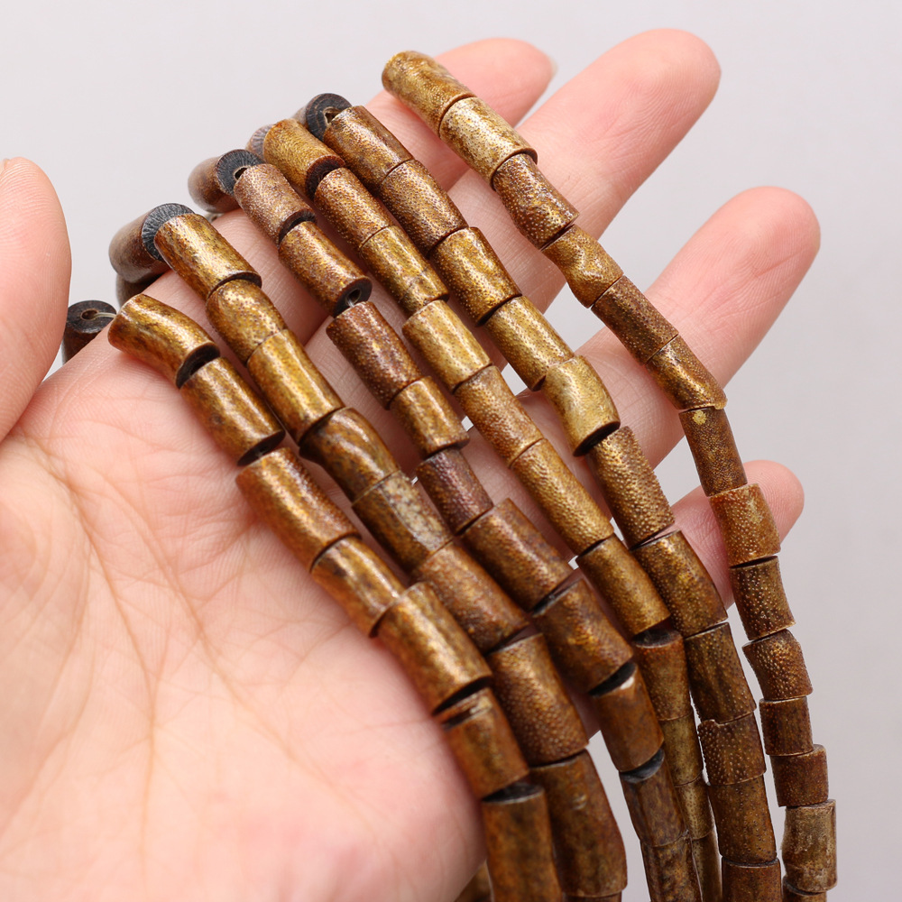 天然染色金珊瑚圆柱珠子串珠 diy饰品半成品项链手工珠宝制作批发