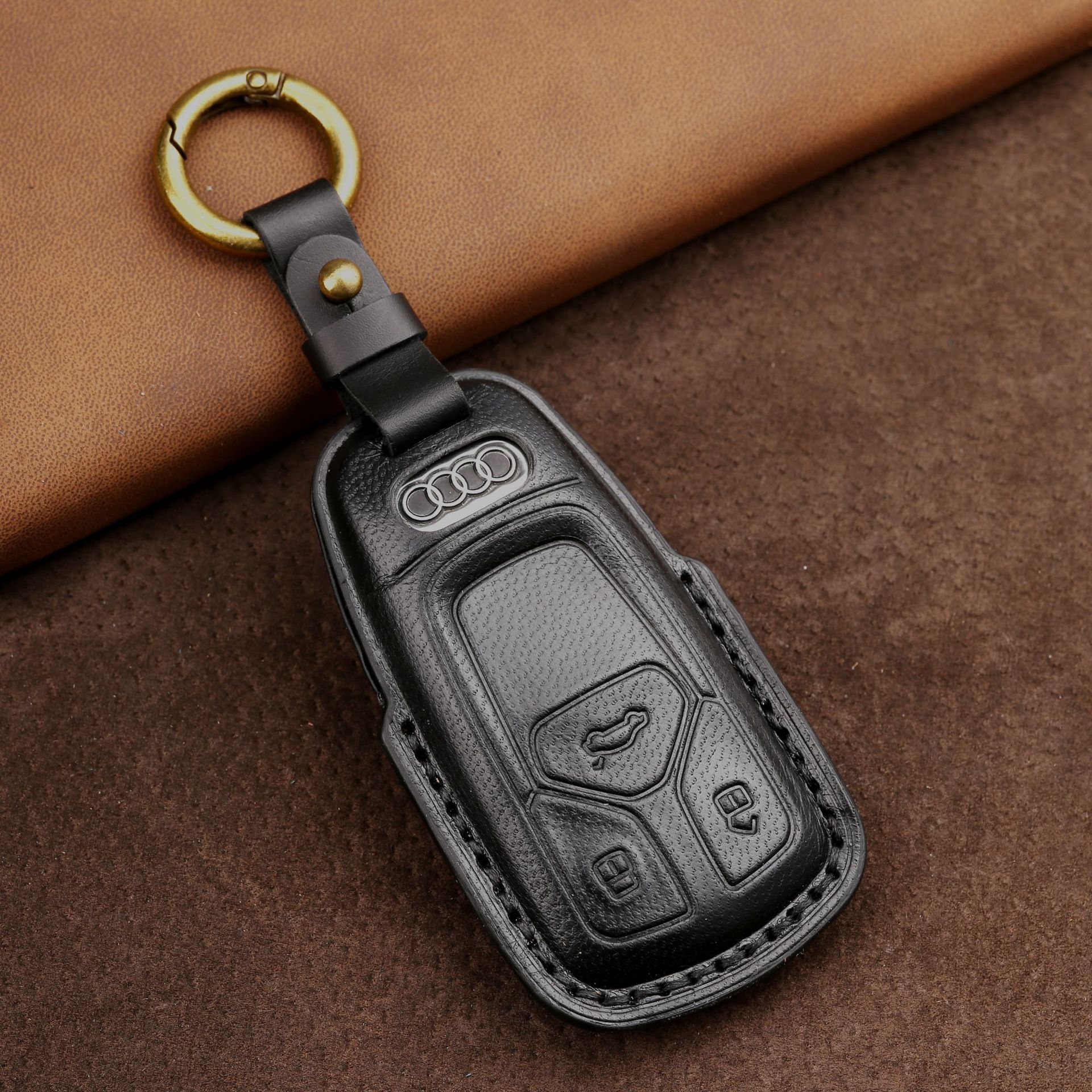 新款上架车钥匙套适用于奥迪钥匙套a6lq3q5q7汽车钥匙包支持定制