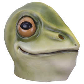万圣节动物世界青蛙萌萌面具头套 化妆舞会可爱派对乳胶面具头套